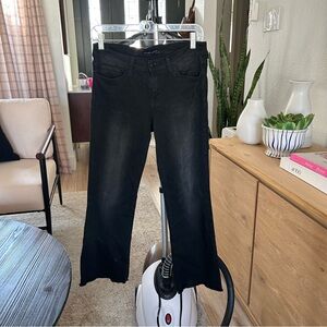 Flying Monkey Cropped Flare Black Jeans